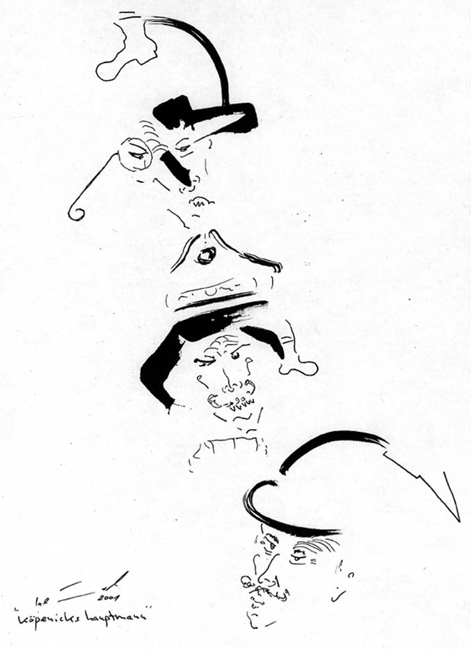 Illustration mit dem Titel: Der Hauptmann von Köpenick